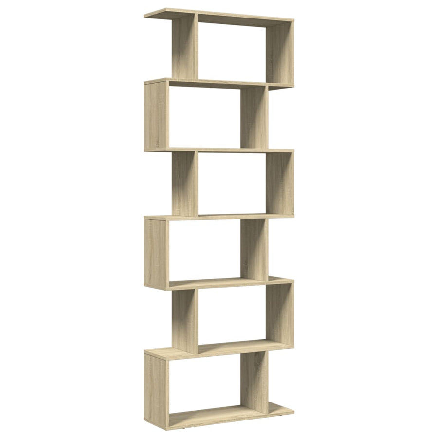 Kamerscherm / boekenkast 6-laags 70x24x193 cm hout sonoma eiken