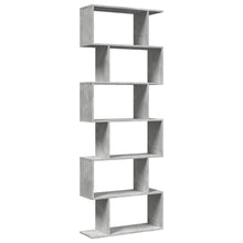 Kamerscherm / boekenkast 6-laags 70x24x193 cm hout betongrijs