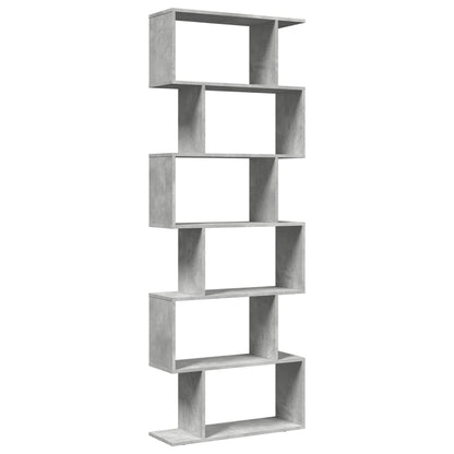 Kamerscherm / boekenkast 6-laags 70x24x193 cm hout betongrijs