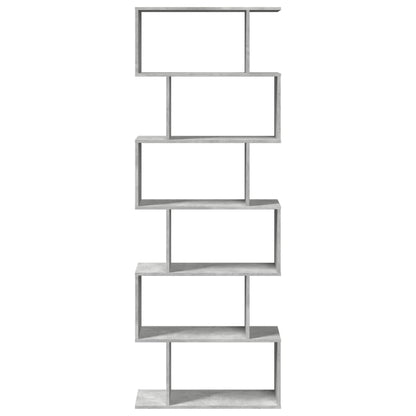 Kamerscherm / boekenkast 6-laags 70x24x193 cm hout betongrijs