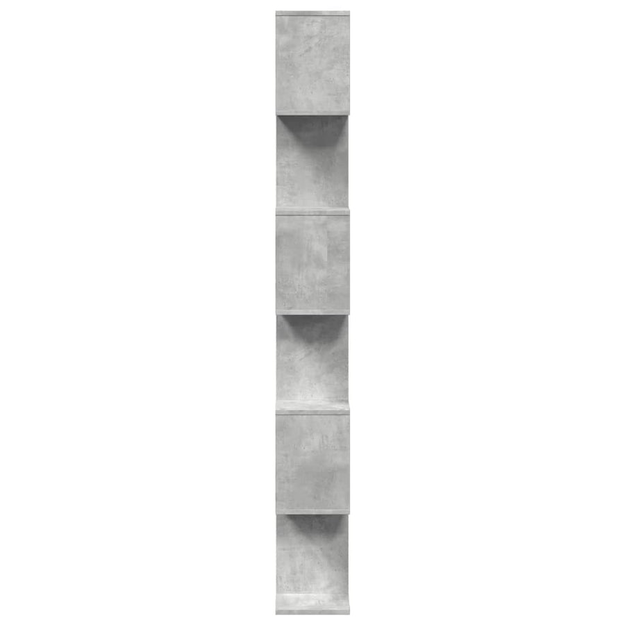 Kamerscherm / boekenkast 6-laags 70x24x193 cm hout betongrijs
