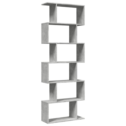 Kamerscherm / boekenkast 6-laags 70x24x193 cm hout betongrijs