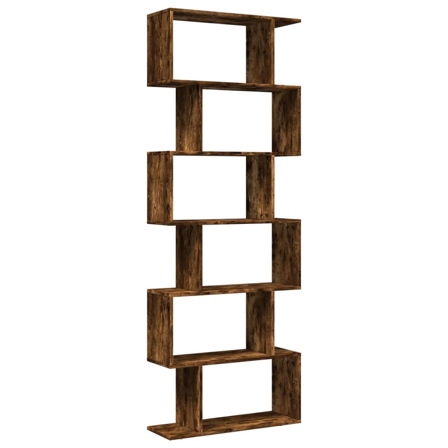 Kamerscherm / boekenkast 6-laags 70x24x193 cm hout gerookt eik
