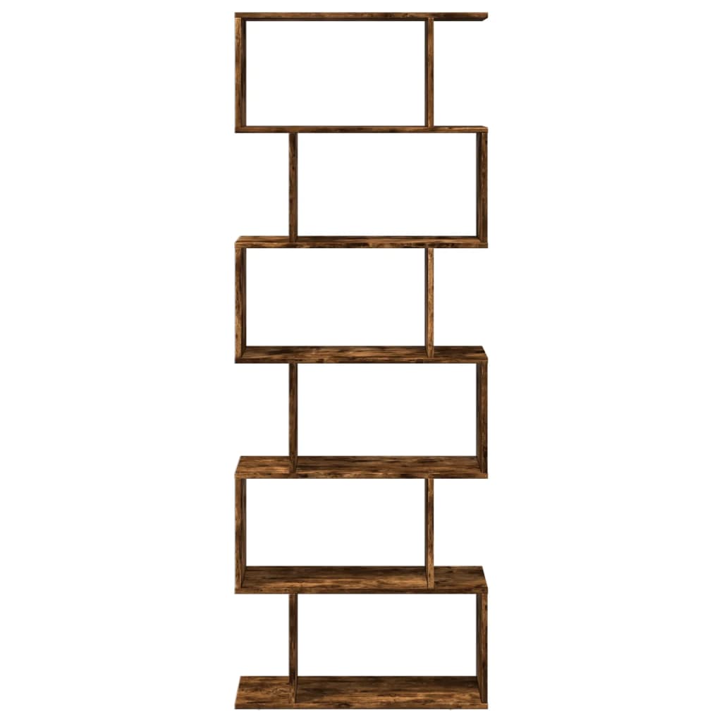 Kamerscherm / boekenkast 6-laags 70x24x193 cm hout gerookt eik