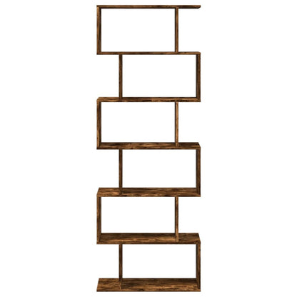 Kamerscherm / boekenkast 6-laags 70x24x193 cm hout gerookt eik