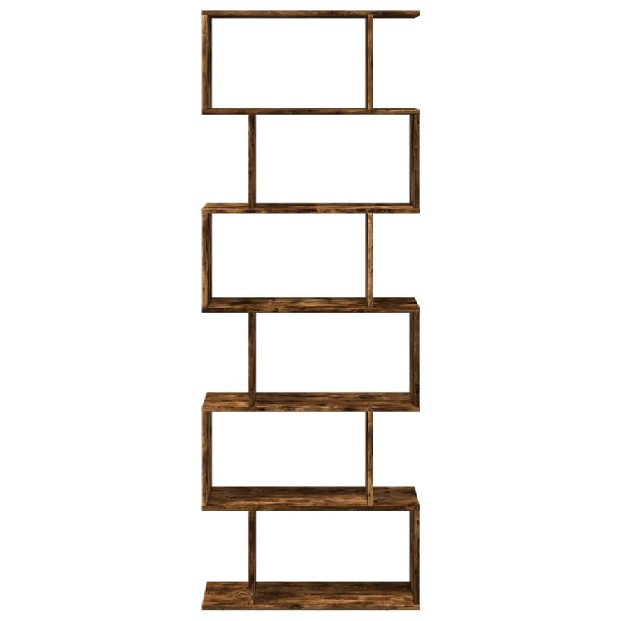 Kamerscherm / boekenkast 6-laags 70x24x193 cm hout gerookt eik