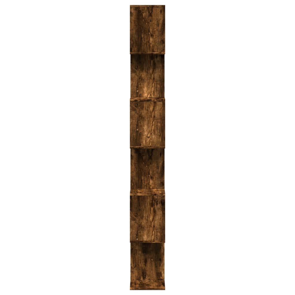 Kamerscherm / boekenkast 6-laags 70x24x193 cm hout gerookt eik