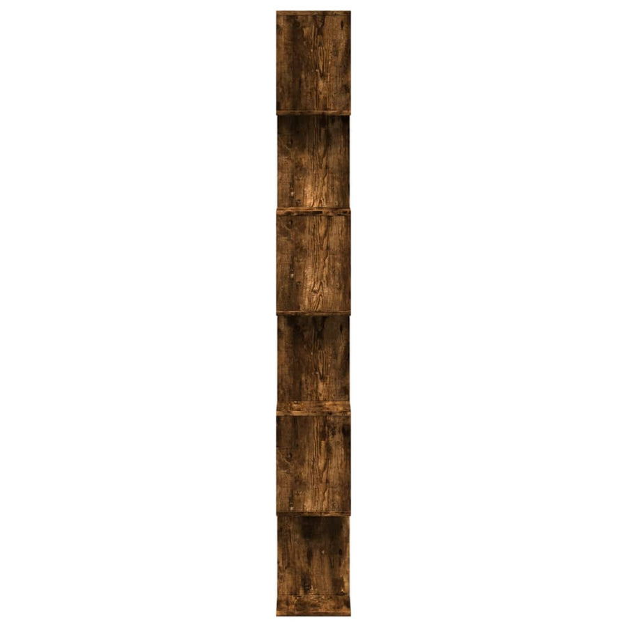 Kamerscherm / boekenkast 6-laags 70x24x193 cm hout gerookt eik