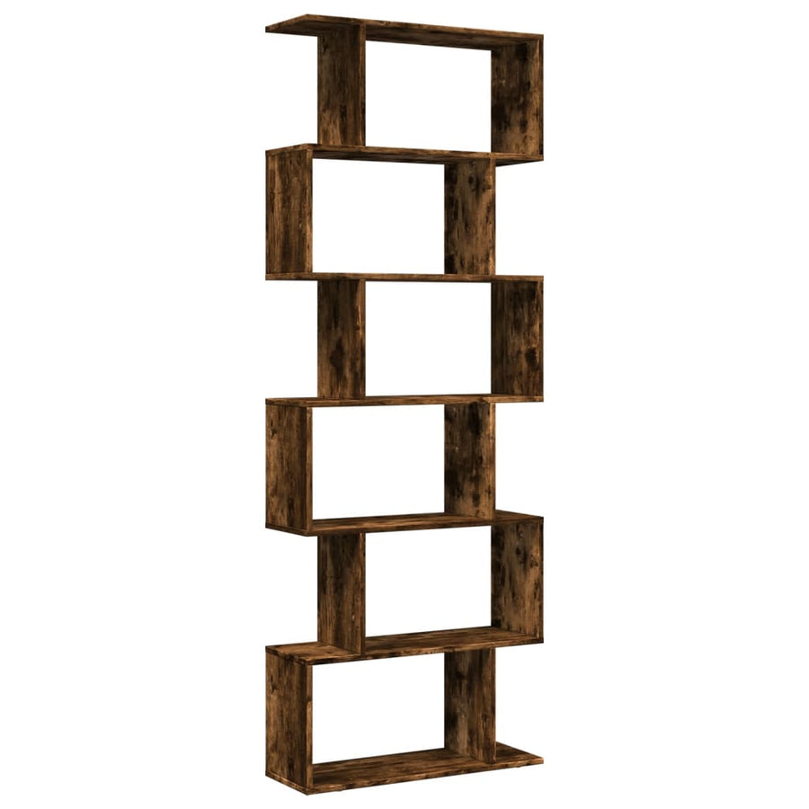 Kamerscherm / boekenkast 6-laags 70x24x193 cm hout gerookt eik