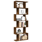 Room divider / bookcase 6-tier 70x24x193 cm wood smoked oak