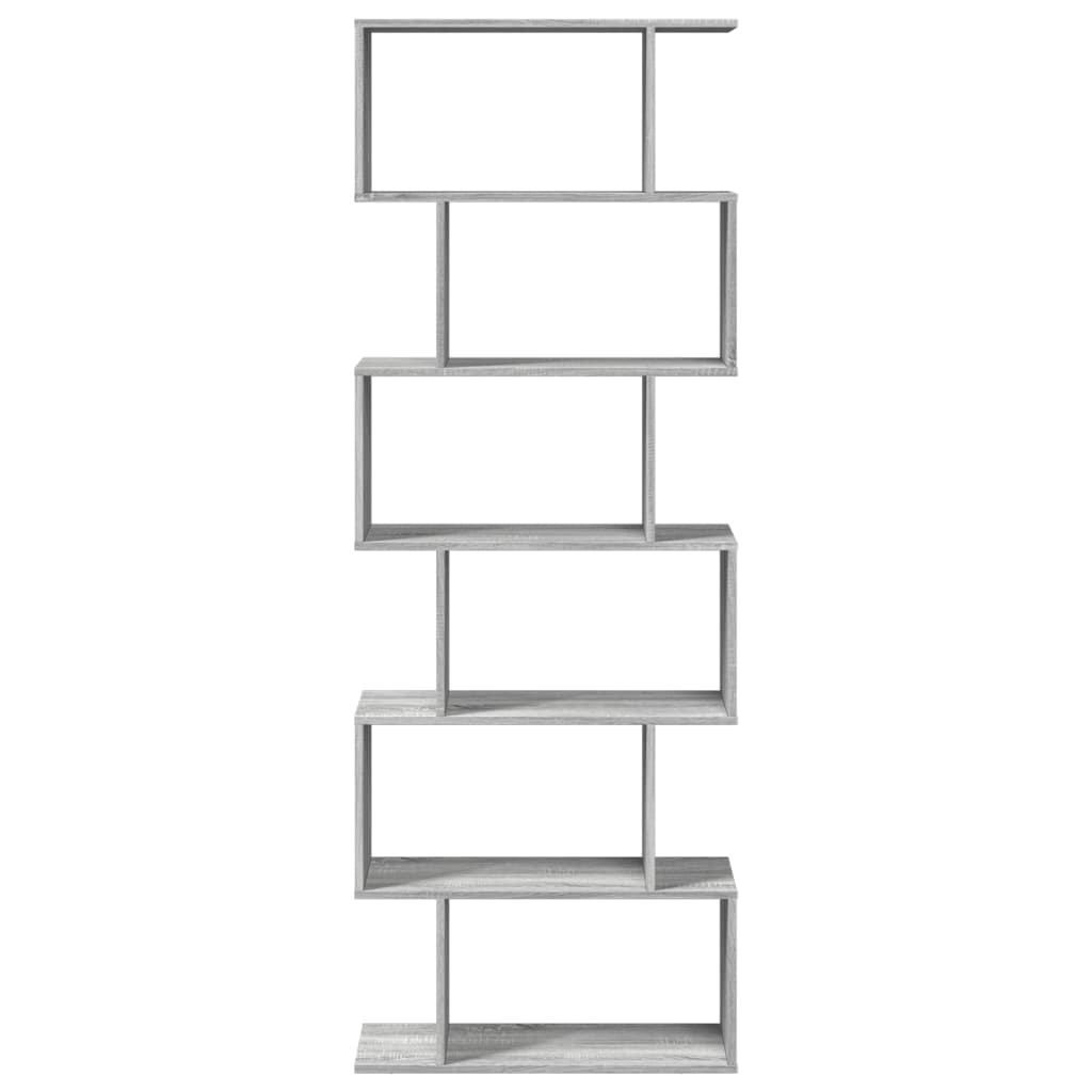 Kamerscherm / boekenkast 6-laags 70x24x193 cm hout grijs sonoma