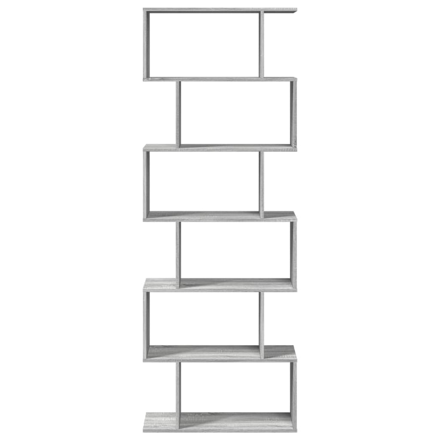 Kamerscherm / boekenkast 6-laags 70x24x193 cm hout grijs sonoma