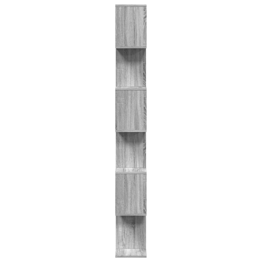 Kamerscherm / boekenkast 6-laags 70x24x193 cm hout grijs sonoma