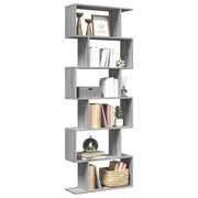 Boekenkast kamerscherm 70x24x193 cm grijs sonoma hout