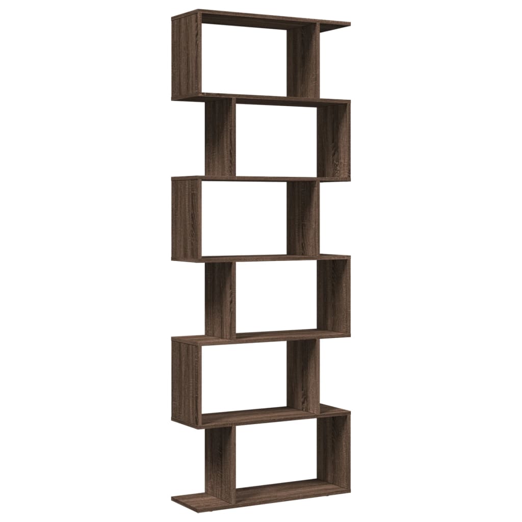 Kamerscherm / Boekenkast 6-Laags 70X24X Hout Bruin Eiken 193 cm