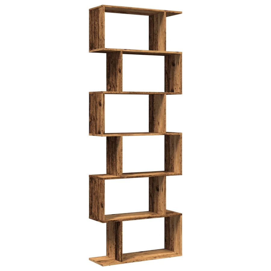 Kamerscherm / boekenkast 6-laags 70x24x193 cm hout oud hout