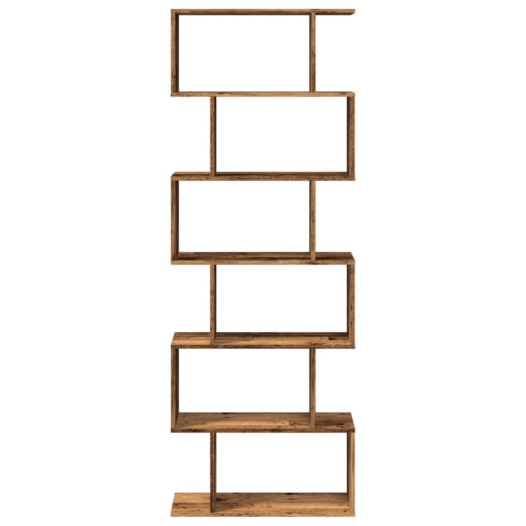 Kamerscherm / boekenkast 6-laags 70x24x193 cm hout oud hout