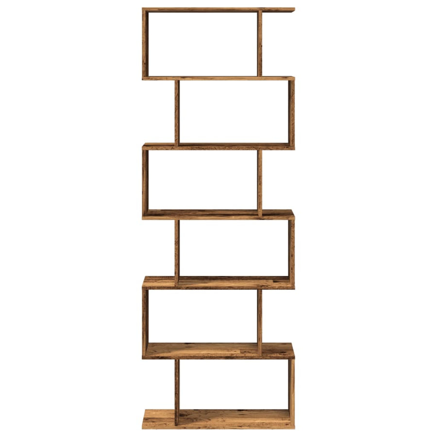 Kamerscherm / boekenkast 6-laags 70x24x193 cm hout oud hout