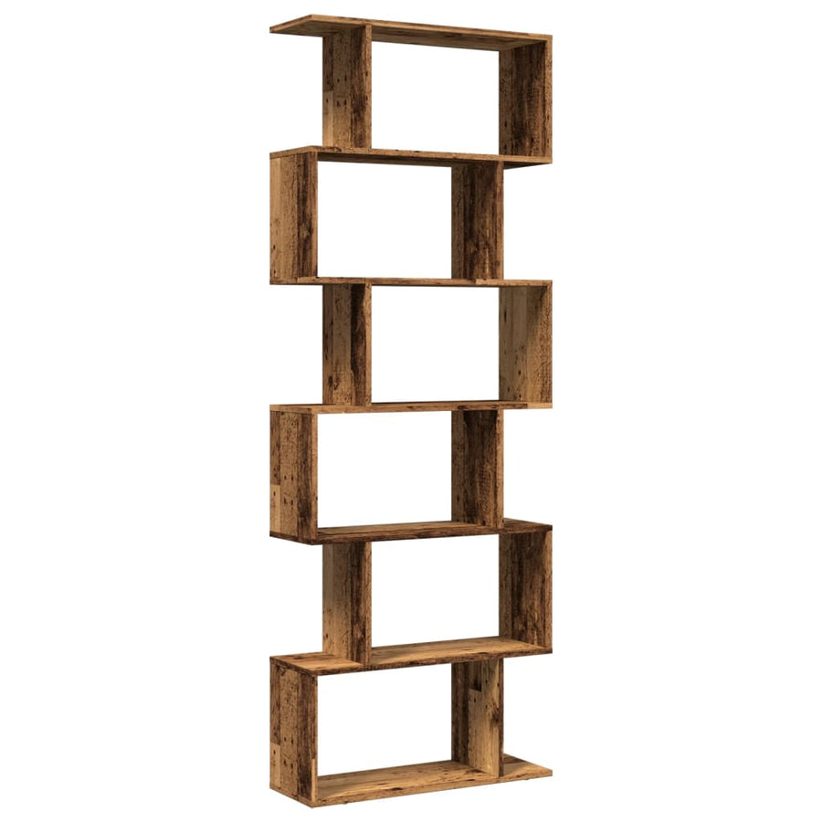Kamerscherm / boekenkast 6-laags 70x24x193 cm hout oud hout