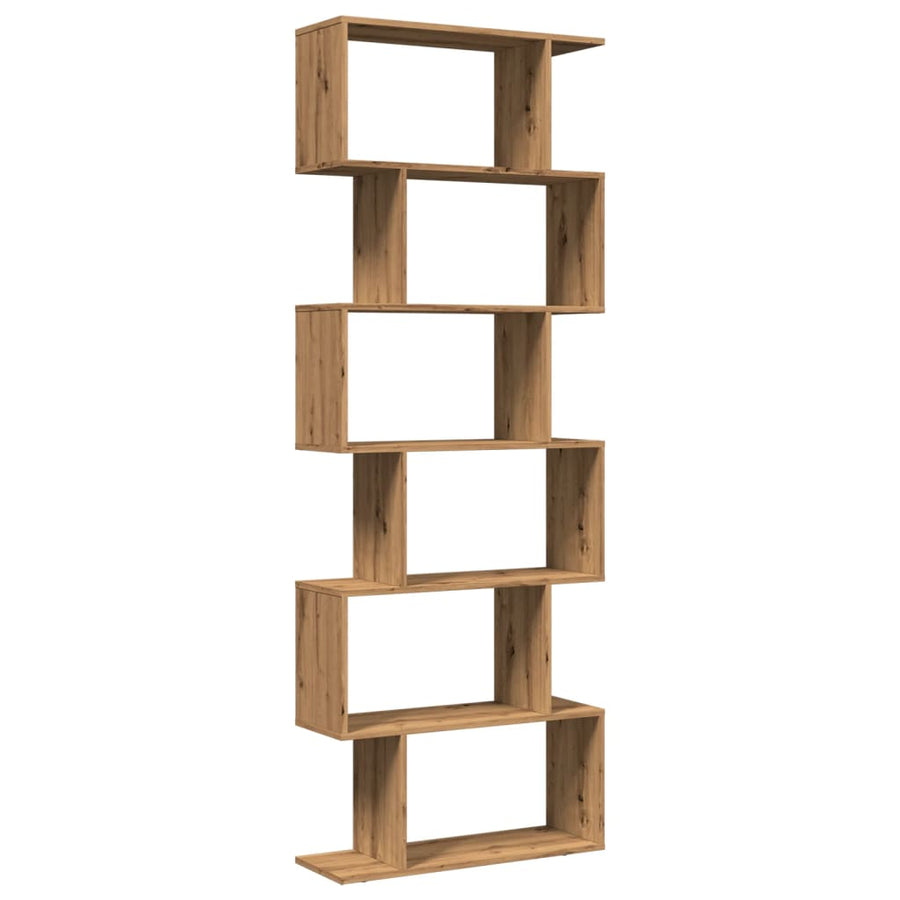 Kamerscherm / boekenkast 6-laags 70x24x193 cm hout artisanaal