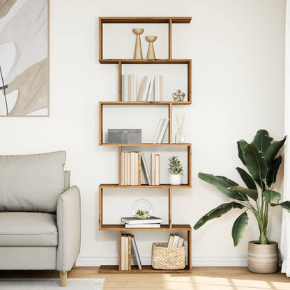 Kamerscherm / boekenkast 6-laags 70x24x193 cm hout artisanaal