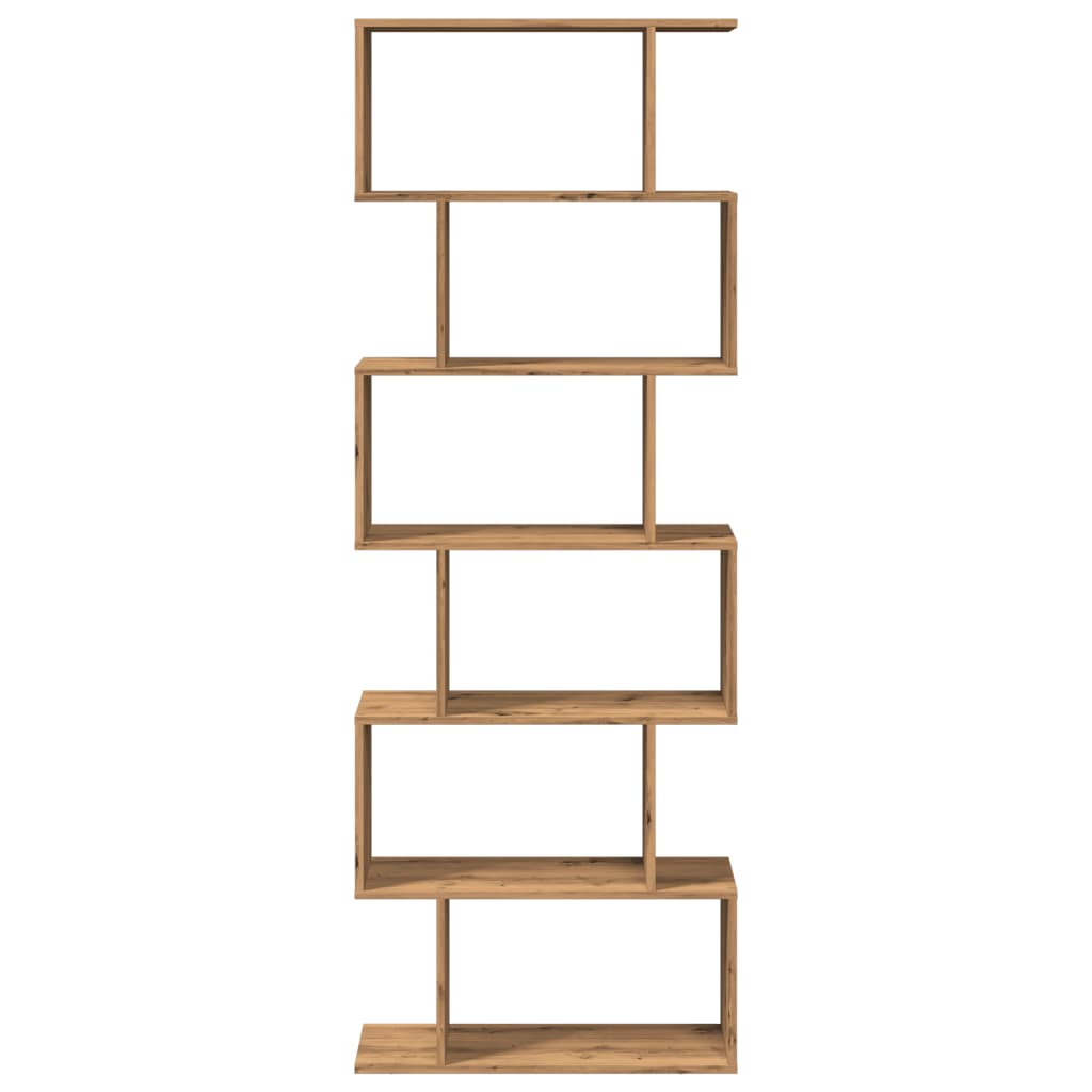 Kamerscherm / boekenkast 6-laags 70x24x193 cm hout artisanaal