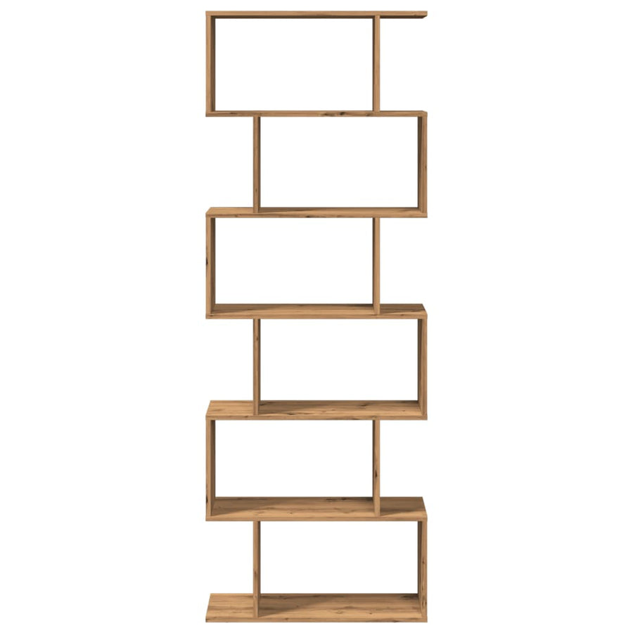 Kamerscherm / boekenkast 6-laags 70x24x193 cm hout artisanaal