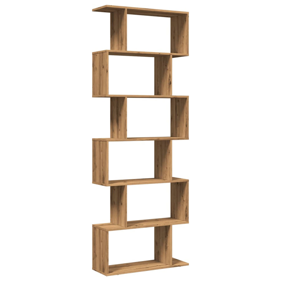 Kamerscherm / boekenkast 6-laags 70x24x193 cm hout artisanaal