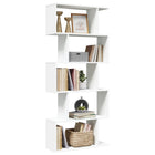 Boekenkast 5-laags 70x24x161 cm wit bewerkt hout