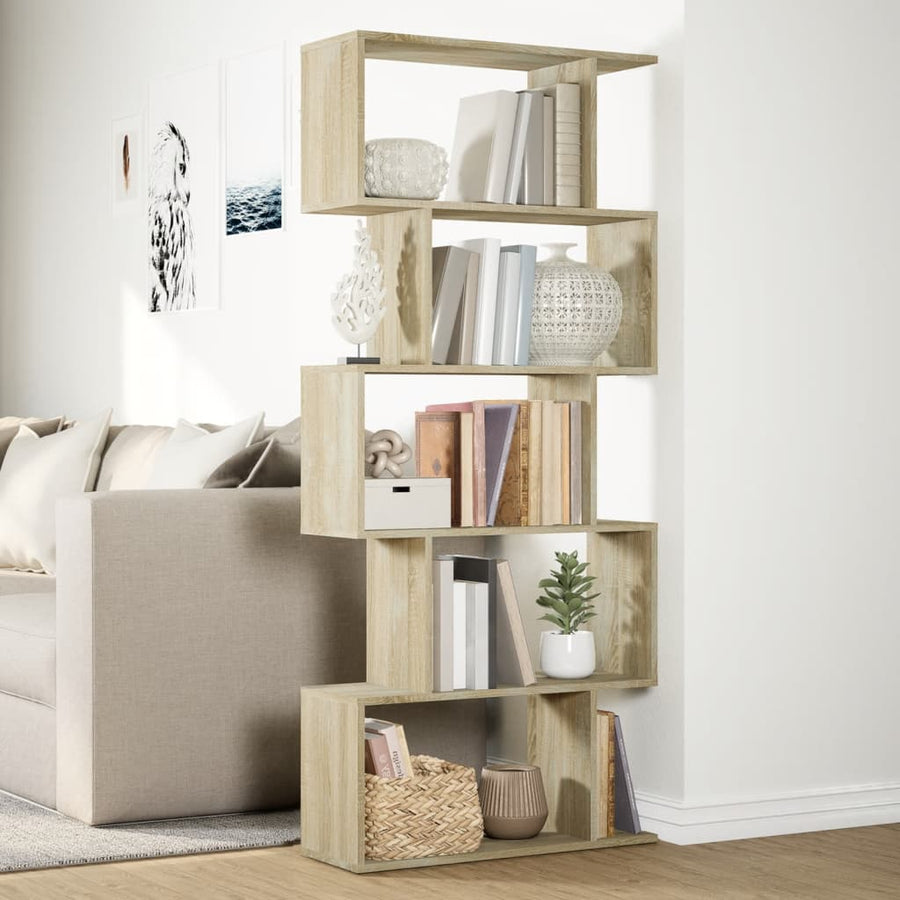 Kamerscherm / boekenkast 5-laags 70x24x161 cm hout sonoma eiken