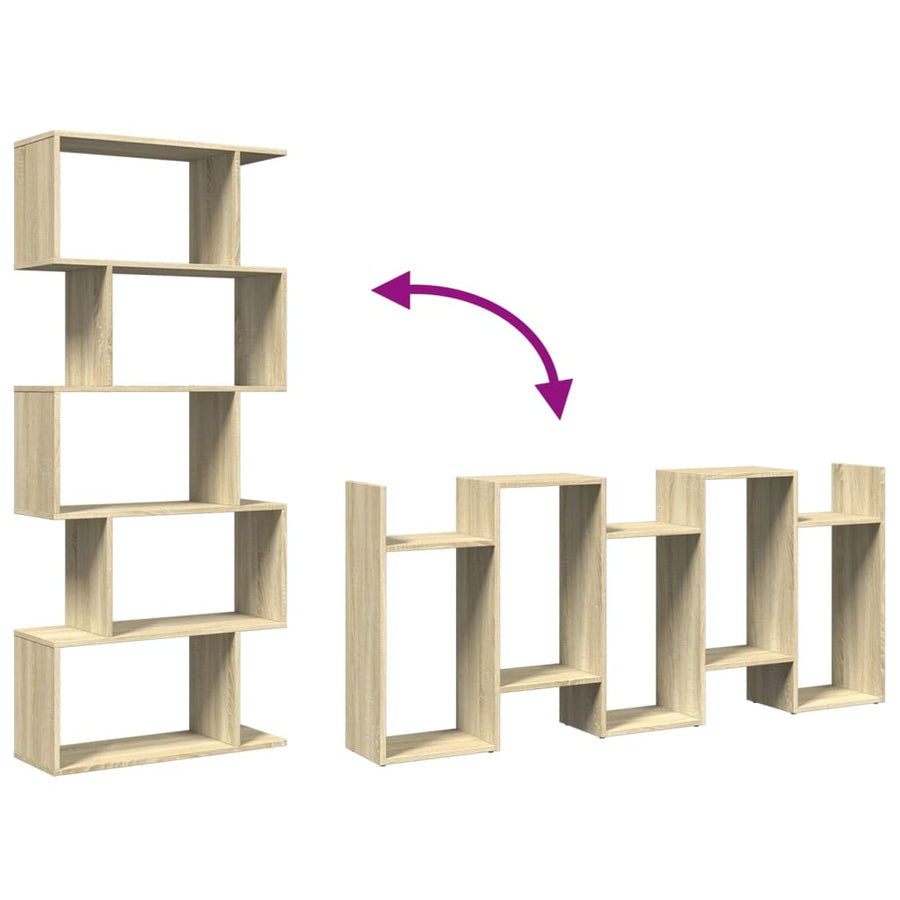 Kamerscherm / boekenkast 5-laags 70x24x161 cm hout sonoma eiken