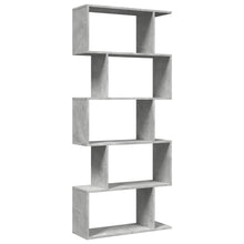 Kamerscherm / boekenkast 5-laags 70x24x161 cm hout betongrijs