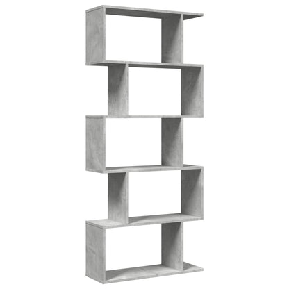 Kamerscherm / boekenkast 5-laags 70x24x161 cm hout betongrijs