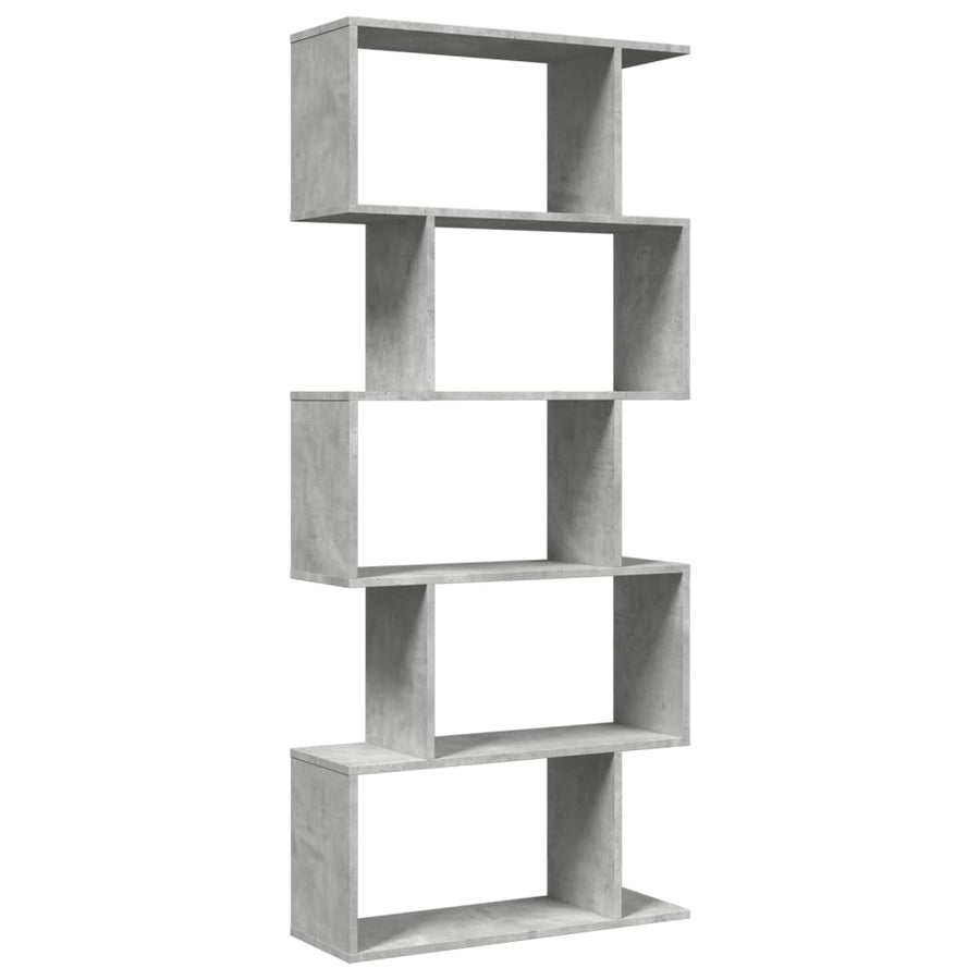 Kamerscherm / boekenkast 5-laags 70x24x161 cm hout betongrijs