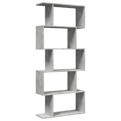 Kamerscherm / boekenkast 5-laags 70x24x161 cm hout betongrijs