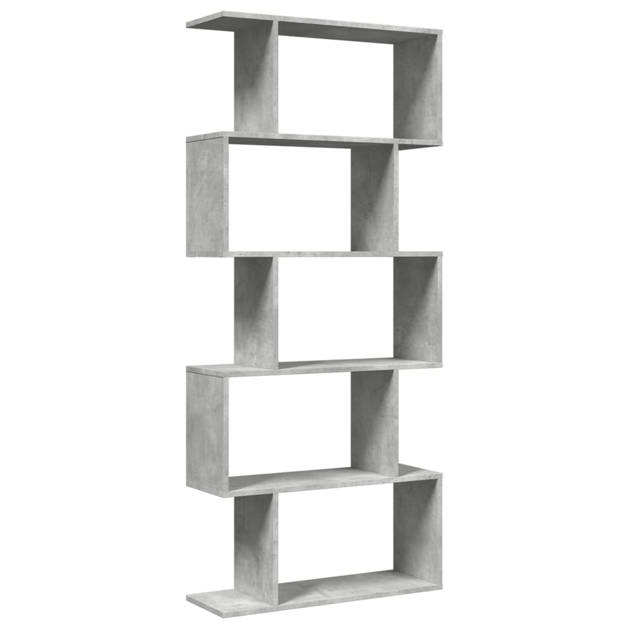 Kamerscherm / boekenkast 5-laags 70x24x161 cm hout betongrijs