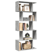 Boekenkast kamerscherm 70x24x161 cm betongrijs