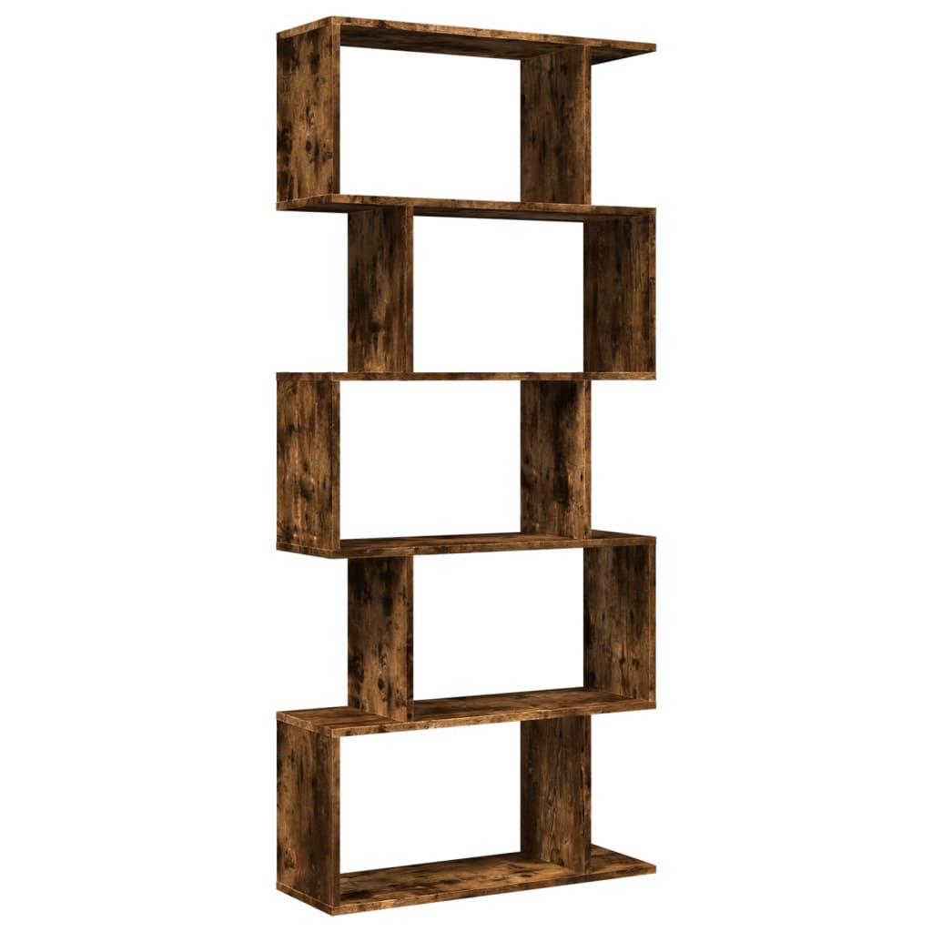 Kamerscherm / boekenkast 5-laags 70x24x161 cm hout gerookt eik