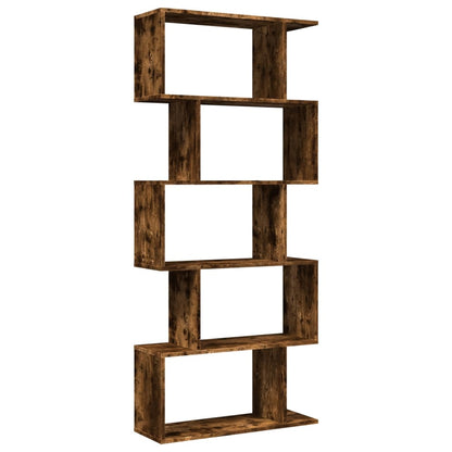 Kamerscherm / boekenkast 5-laags 70x24x161 cm hout gerookt eik
