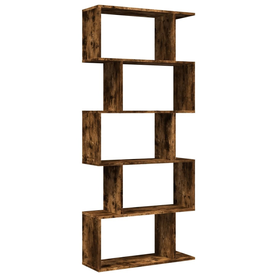 Kamerscherm / boekenkast 5-laags 70x24x161 cm hout gerookt eik