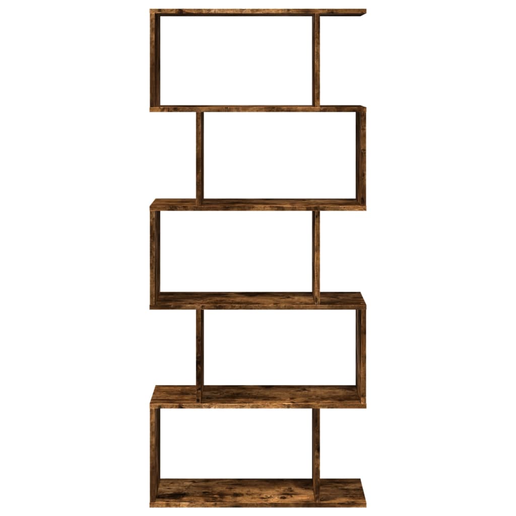 Kamerscherm / boekenkast 5-laags 70x24x161 cm hout gerookt eik