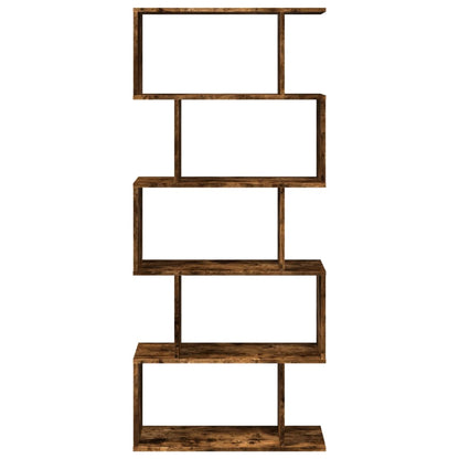 Kamerscherm / boekenkast 5-laags 70x24x161 cm hout gerookt eik
