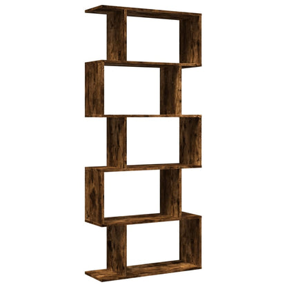 Kamerscherm / boekenkast 5-laags 70x24x161 cm hout gerookt eik
