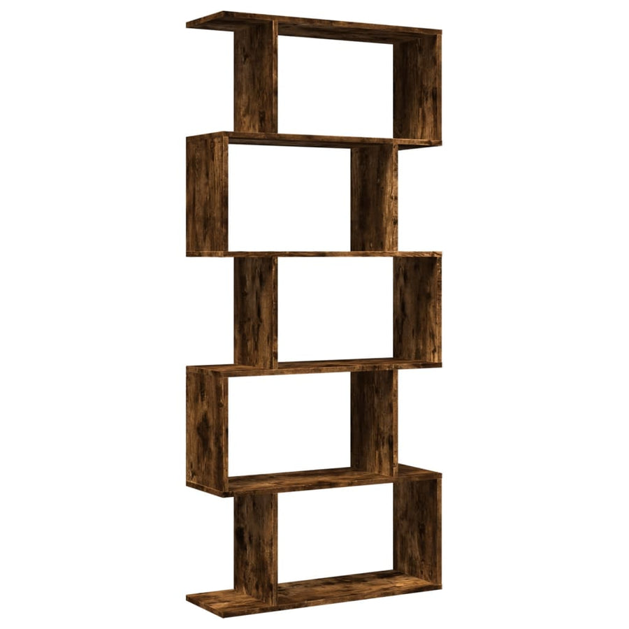 Kamerscherm / boekenkast 5-laags 70x24x161 cm hout gerookt eik