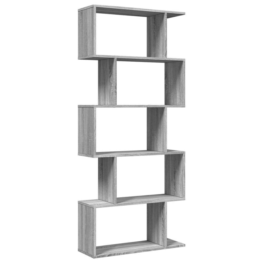 Kamerscherm / boekenkast 5-laags 70x24x161 cm hout grijs sonoma