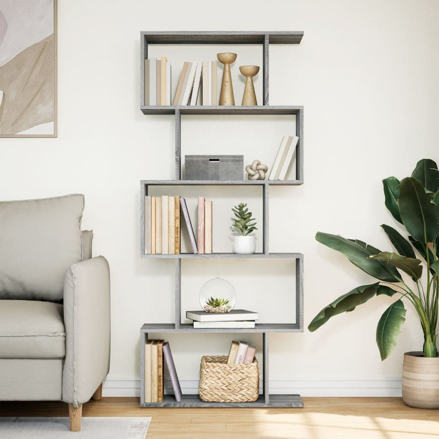 Kamerscherm / boekenkast 5-laags 70x24x161 cm hout grijs sonoma