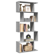 Boekenkast kamerscherm 70x24x161 cm grijs sonoma