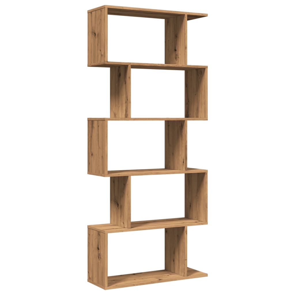Kamerscherm / Boekenkast 5-Laags 70X24X Hout Artisanaal 161 cm artisanaal eikenkleurig