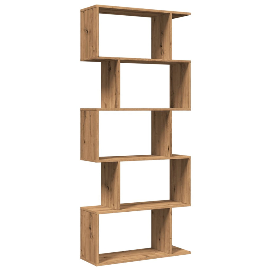 Kamerscherm / Boekenkast 5-Laags 70X24X Hout Artisanaal 161 cm artisanaal eikenkleurig