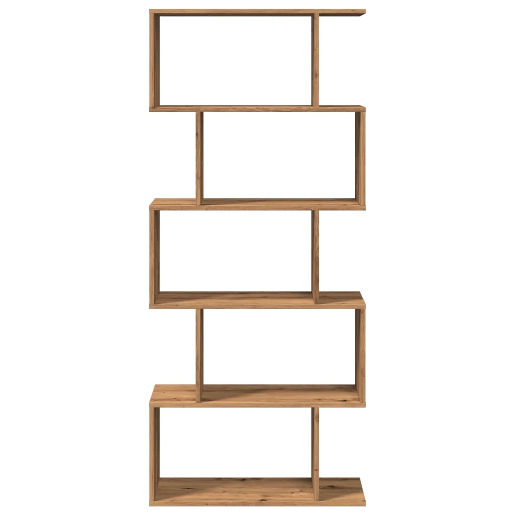 Kamerscherm / Boekenkast 5-Laags 70X24X Hout Artisanaal 161 cm artisanaal eikenkleurig